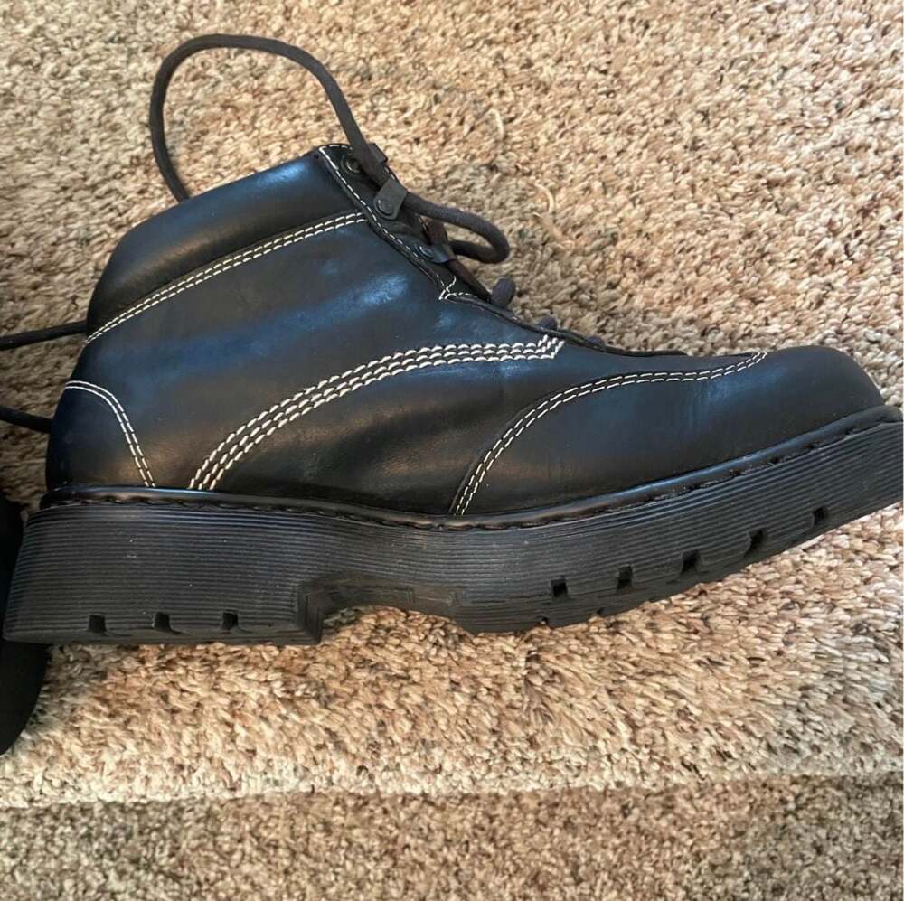Vintage Dr. Martens 9234 Grizzly Boots, Black Chunky Gorpcore Grunge, Mens 11